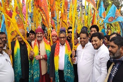 Khatu Shyam Baba Nishan Yatra Flagged Off in Rohtak with 3100 Devotees by Rajesh Jain, Managing Director, LPS Bossard Private Limited, India